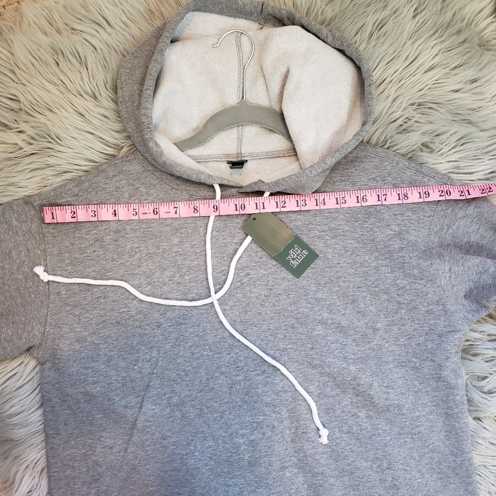 Heathered Gray Cropped Hoodie